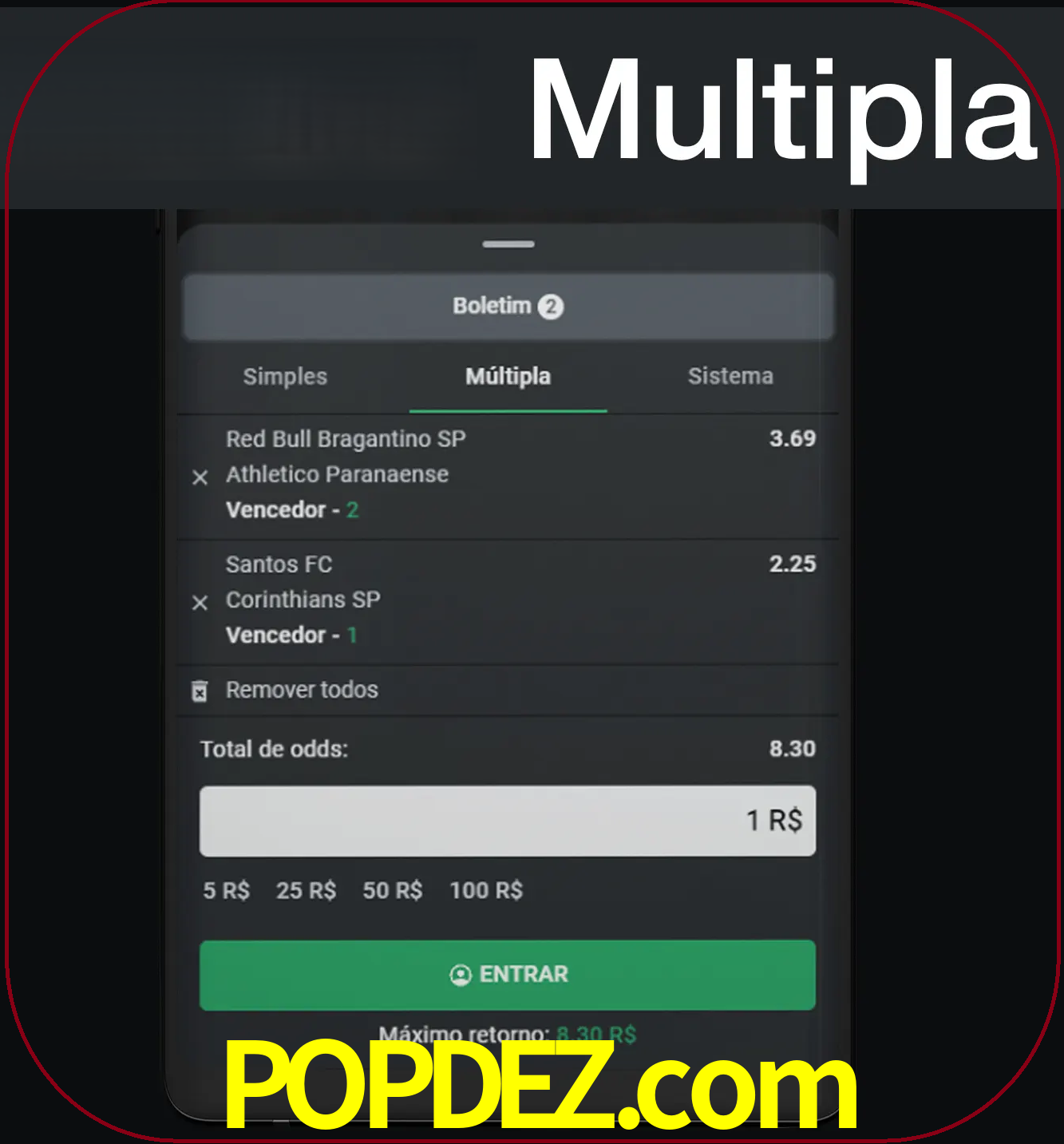 Faça apostas mais valiosas com mais de duas apostas.