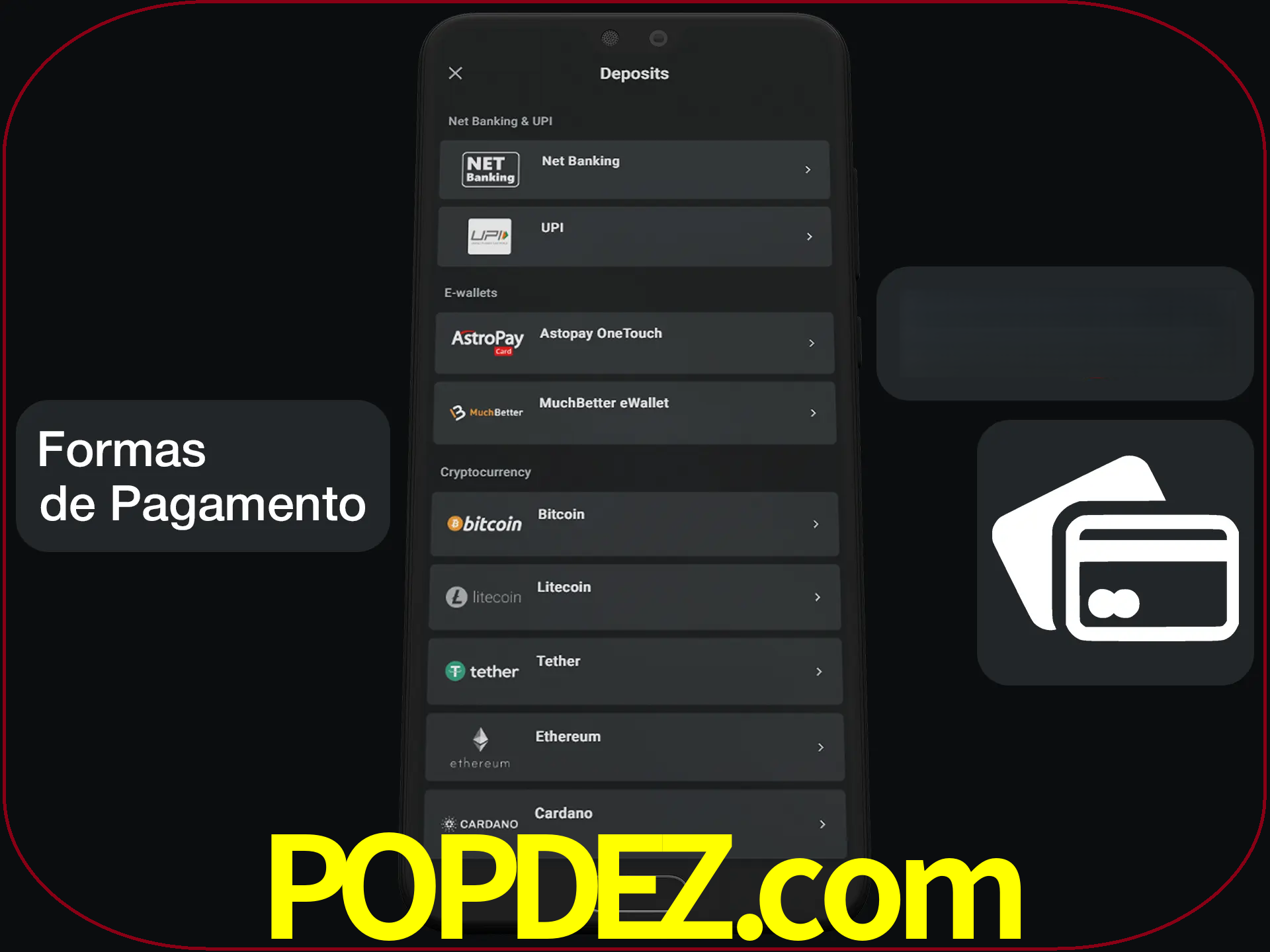 Escolha a forma de pagamento de sua preferência.