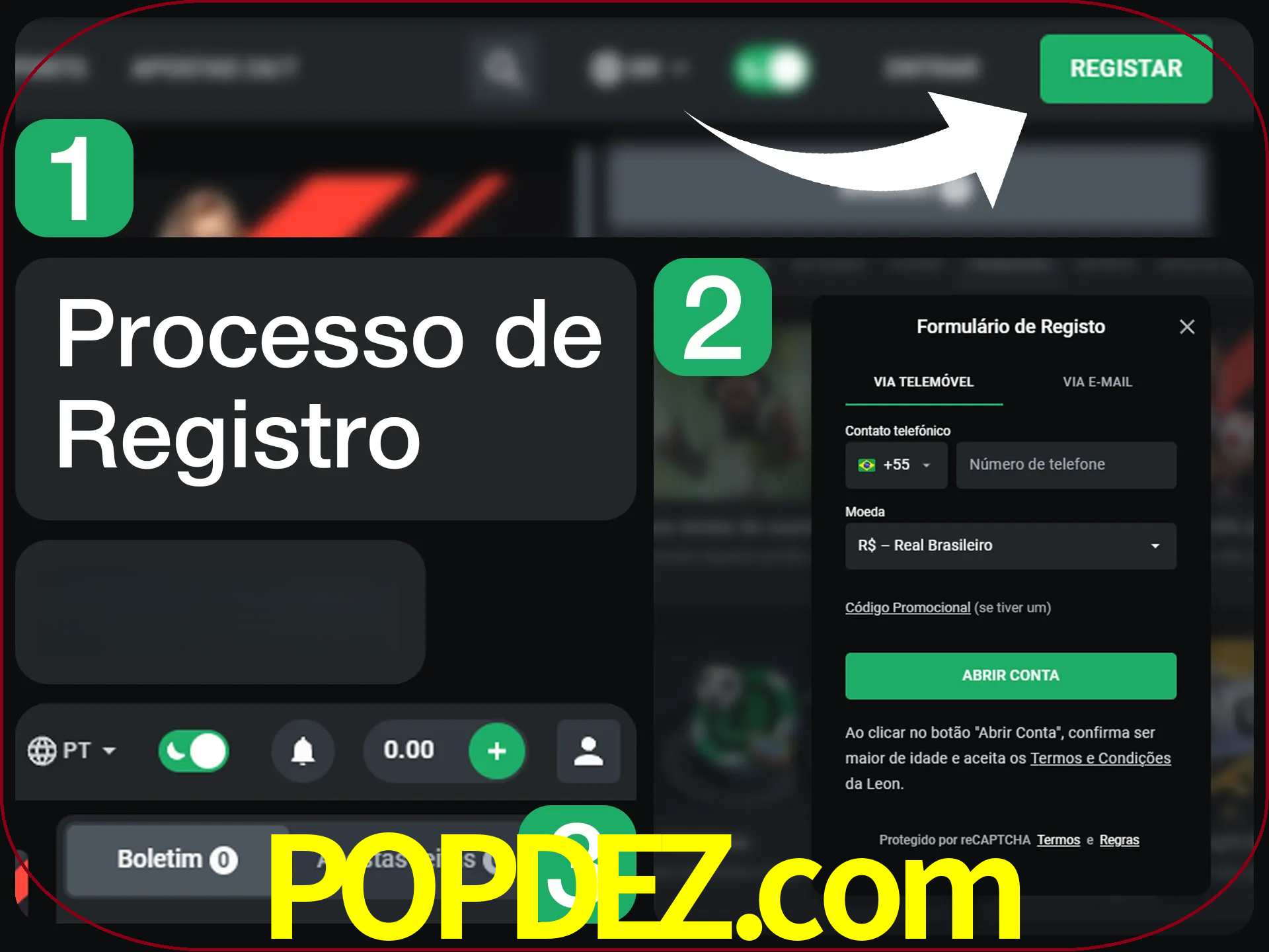 O processo de registro na LeonBet é simples.
